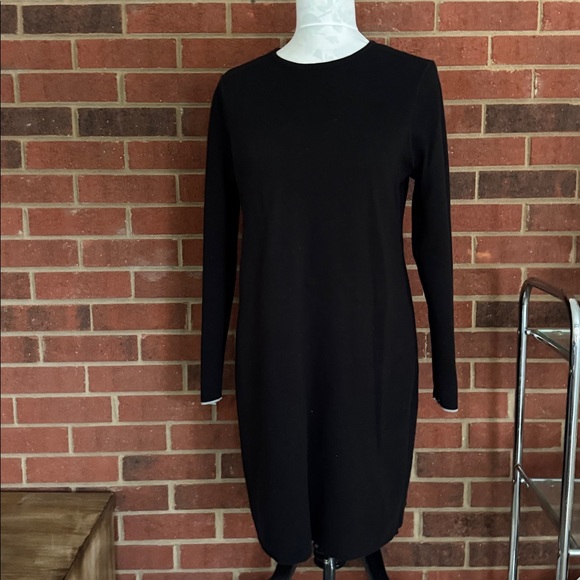 J.jill Reversible Cotton Blend Black/Blank & Heather Gray Long Sleeve Dress - Picture 8 of 8